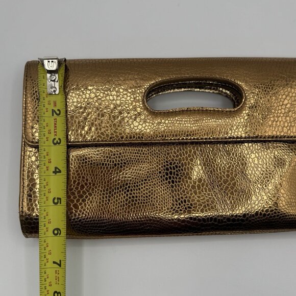 VTG Rare “HOBO The Original” Purse Clutch Metallic Gold Reptile Red 100% Leather - Picture 10 of 10